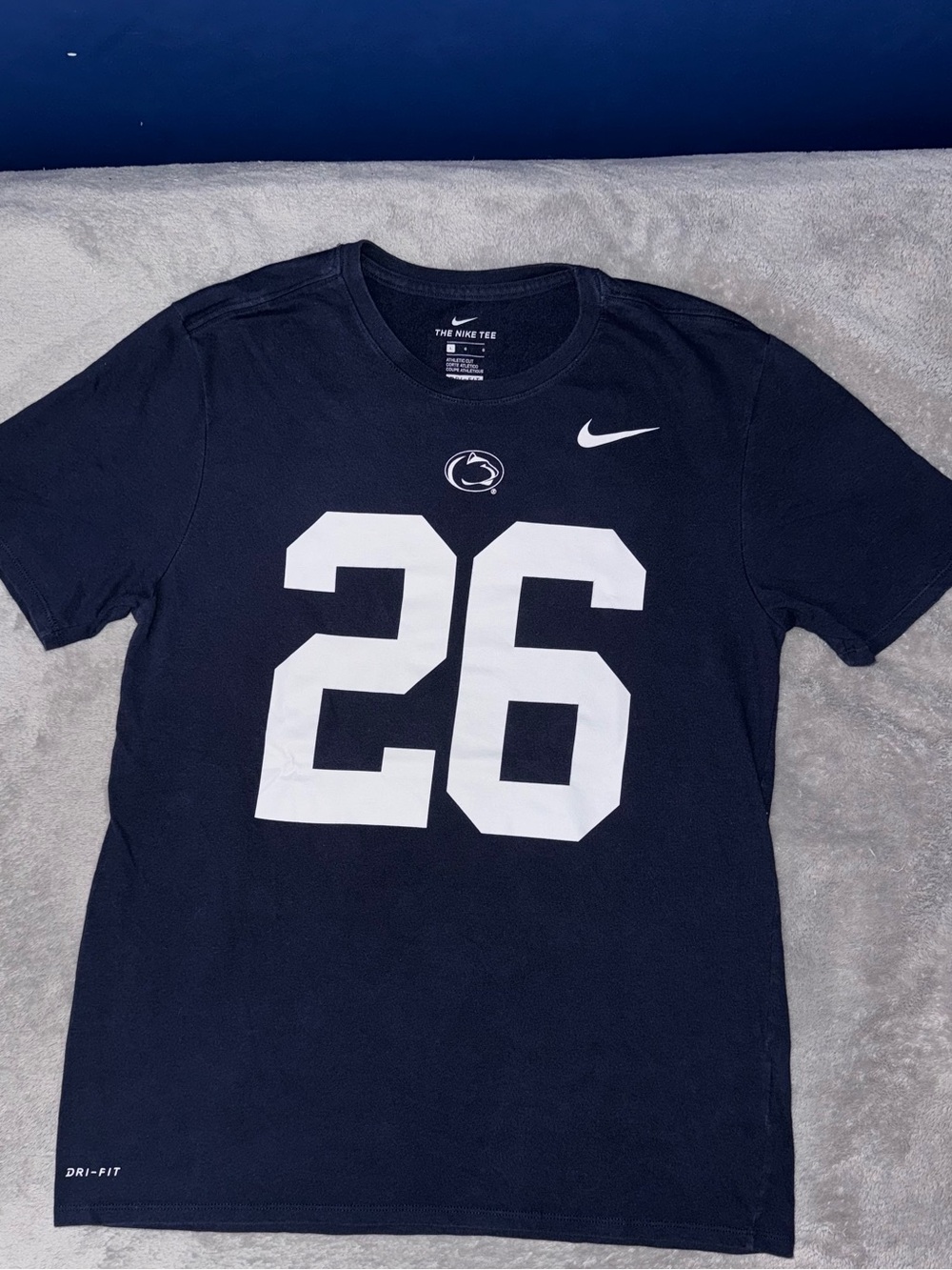 Mens Nike Penn State Saquon Barkley Navy Blue Jersey Tee